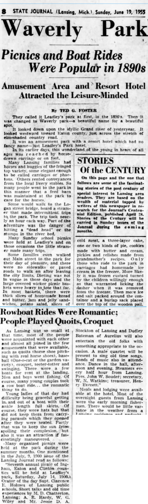 Waverly Park - June 19 1955 Article